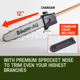 NNEMB 65CC Long Reach Pole Chainsaw Hedge Trimmer Pruner Chain Saw Tree Multi Tool