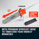 NNEMB 62CC Long Reach Pole Chainsaw Hedge Trimmer Pruner Chain Saw Cutter Multi Tool