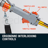 NNEMB 62CC Pole Chainsaw Hedge Trimmer Brush Cutter Whipper Snipper Multi Tool Saw