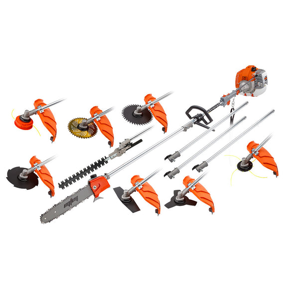 NNEMB 62CC Pole Chainsaw Hedge Trimmer Saw Brush Cutter Whipper Snipper Multi Tool