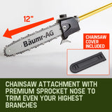 NNEMB 65CC Petrol Pole Chainsaw Chain Saw Pruner Pro Arbor Tree Tool Cutter