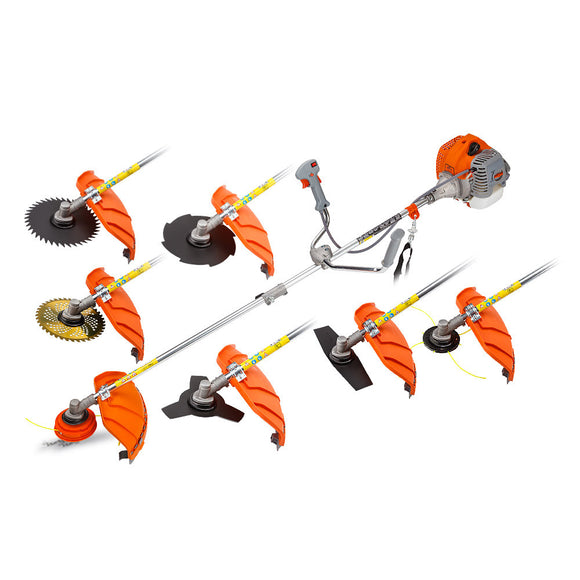 NNEMB 62CC Brush Cutter Whipper Snipper Trimmer Edger Brushcutter Multi Pole Tool