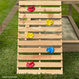 NNEMB Wooden Tower Cubby House with Slide-Sandpit-Climbing Wall-Noughts & Crosses-Natural Colour