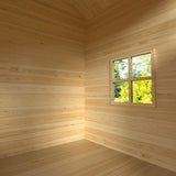 NNEMB Wooden Tower Cubby House with Slide-Sandpit-Climbing Wall-Noughts & Crosses-Natural Colour
