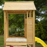 NNEMB Wooden Outdoor Play Equipment Cubby House Slide Sandpit Climbing Wall