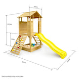 NNEMB Wooden Outdoor Play Equipment Cubby House Slide Sandpit Climbing Wall