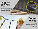 NNEMB 12ft Round Kids Trampoline with Curved Pole Design-Basketball Set and Sprinkler Accessory-Black and Multi-colour