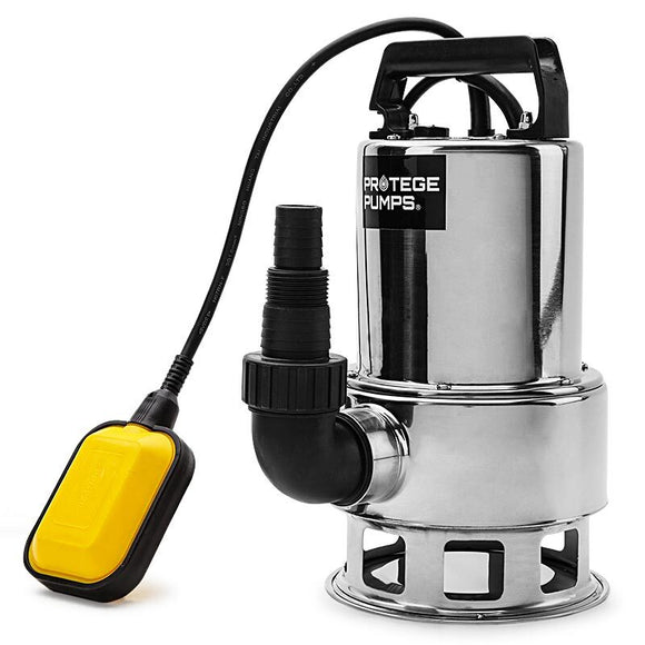 NNEMB 1500W Submersible Dirty Water Pump Bore Tank Well Steel Automatic Clean