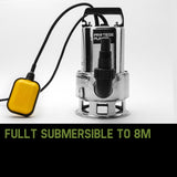 NNEMB 1500W Submersible Dirty Water Pump Bore Tank Well Steel Automatic Clean