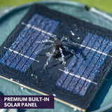 NNEMB Solar Powered Water Feature Fountain Bird Bath with Lighting Dark Grey