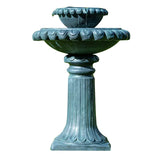 NNEMB Solar Powered Water Feature Fountain Bird Bath with Lighting Dark Grey