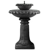 NNEMB Solar Powered Water Feature Fountain Bird Bath with Lighting Light Grey