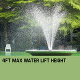 NNEMB 25W Solar Powered Fountain Submersible Water Pump with Battery Pond Kit Garden