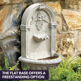 NNEMB Classic Solar Powered Water Feature Fountain-Wall Mount or Freestanding with Lighting