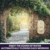 NNEMB Classic Solar Powered Water Feature Fountain-Wall Mount or Freestanding with Lighting