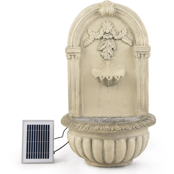 NNEMB Classic Solar Powered Water Feature Fountain-Wall Mount or Freestanding with Lighting