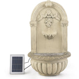 NNEMB Classic Solar Powered Water Feature Fountain-Wall Mount or Freestanding with Lighting