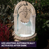 NNEMB Classic Solar Powered Water Feature Fountain-Wall Mount or Freestanding with Lighting