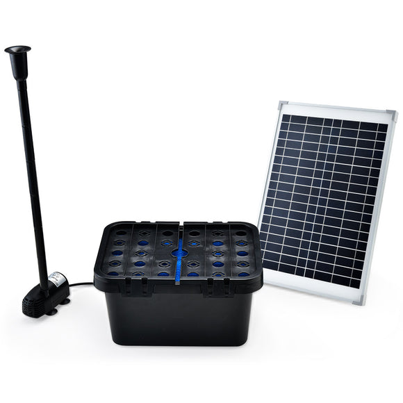 NNEMB 10W Solar Powered Water Fountain Pump Pond Kit with Eco Filter Box