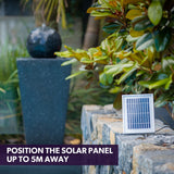 NNEMB Contemporary Solar Powered Water Feature Fountain with LED Lights-Dark Grey