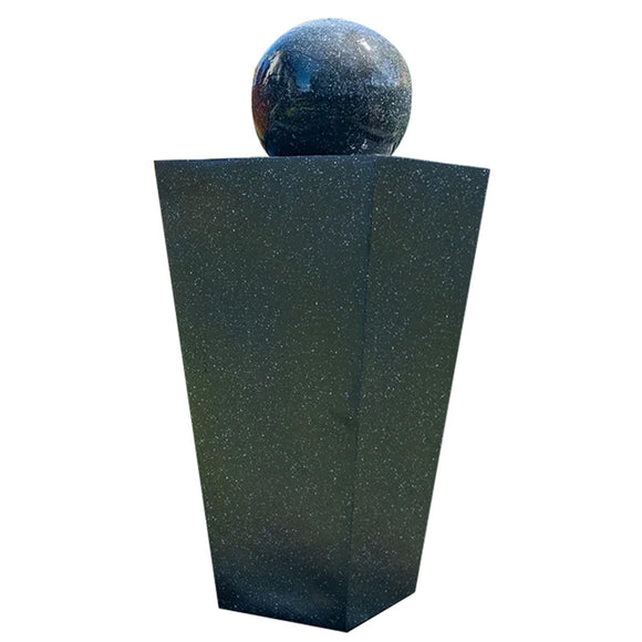 NNEMB Contemporary Solar Powered Water Feature Fountain with LED Lights-Dark Grey
