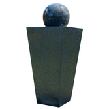 NNEMB Contemporary Solar Powered Water Feature Fountain with LED Lights-Dark Grey
