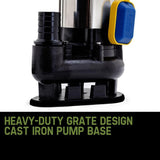 NNEMB 2250W Submersible Dirty Water Pump Sewage Bore Septic Tank Well Sewerage