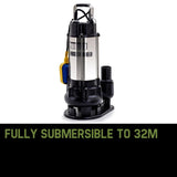 NNEMB 2250W Submersible Dirty Water Pump Sewage Bore Septic Tank Well Sewerage