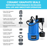NNEMB Tight Access Clean/Grey Water Submersible Sump Pump-Vertical Float Switch