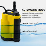 NNEMB Tight Access Dirty Water Submersible Sump Pump-Integrated Float Switch