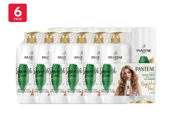 NNEKG Pantene Pro V Smooth & Sleek Shampoo 500ml + Conditioner 500ml 6x Duo Packs