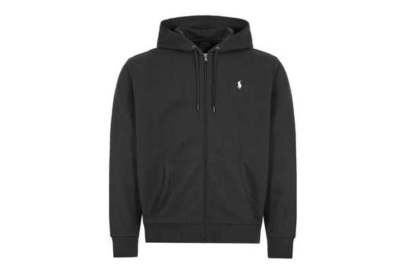 NNEKG Lauren Mens Double Knit Tech Logo Zip Up Hoodie (Polo Black Size XL)