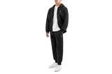 NNEKG Lauren Mens Double Knit Tech Logo Zip Up Hoodie (Polo Black Size XL)
