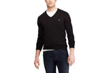 NNEKG Lauren Mens Cotton V Neck Long Sleeve Sweater (Polo Black Size 2XL)
