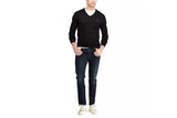 NNEKG Lauren Mens Cotton V Neck Long Sleeve Sweater (Polo Black Size M)