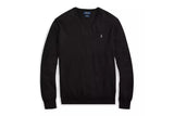 NNEKG Lauren Mens Cotton V Neck Long Sleeve Sweater (Polo Black Size S)