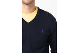 NNEKG Lauren Mens Cotton V Neck Long Sleeve Sweater (Hunter Navy Size 2XL)