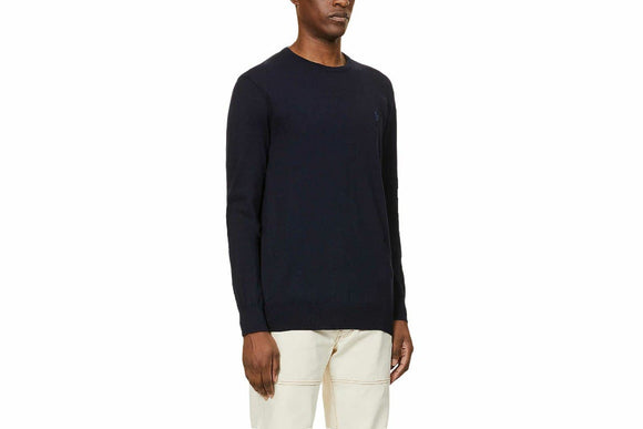 NNEKG Lauren Mens Cotton Crewneck Long Sleeve Sweater (Hunter Navy Size S)