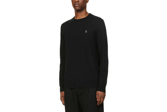 NNEKG Lauren Mens Cotton Crewneck Long Sleeve Sweater (Polo Black Size 2XL)