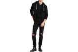 NNEKG Lauren Mens Logo Fleece Zip Up Hoodie (Polo Black Size 2XL)