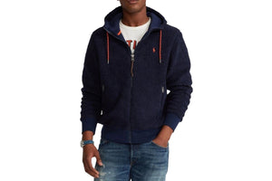 NNEKG Lauren Mens Logo Fleece Zip Up Hoodie (Cruise Navy Size M)