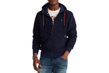 NNEKG Lauren Mens Logo Fleece Zip Up Hoodie (Cruise Navy Size M)