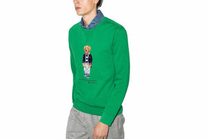 NNEKG Lauren Mens Cruiseship Bear Crewneck Sweatshirt (Cruise Green Bear Size M)