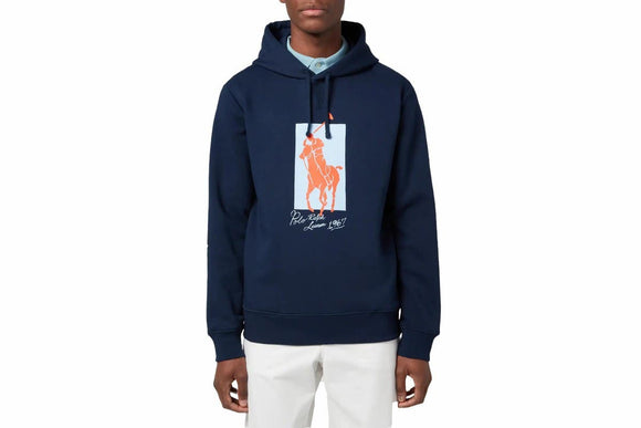 NNEKG Lauren Mens Graphic Fleece Pullover Hoodie (Cruise Navy Size XL)