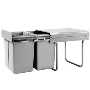 NNEDSZ 2x20L Pull Out Bin - Grey
