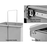 NNEDSZ 2x20L Pull Out Bin - Grey