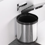 NNEDSZ Kitchen Swing Out Pull Out Bin Stainless Steel Garbage Rubbish Can 12L