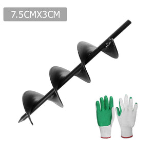NNEDSZ Power Garden Auger Small Earth Planter 75 X 300MM Black