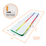 NNEMB 400x100x10cm Inflatable Air Track Mat Tumbling Gymnastics-Multi-Coloured-with Electric Pump
