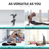 NNEMB 600x200x20cm Inflatable Air Track Mat Tumbling Gymnastics-Mint Green & Grey-with Electric Pump